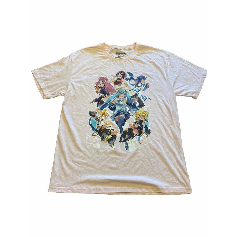 Hatsune Miku and Friends Pink Anime Short Sleeve T-shirt Size Large. NWT